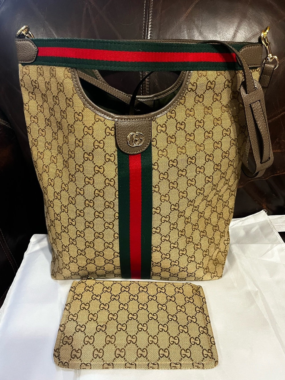 Double G Designer Large Giglio Tote Crossbody Bag Purse
